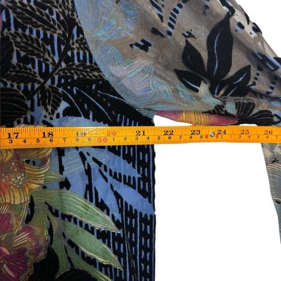 Johnny Was Lanai Burnout Pippa Mini Dress Silk Blend Velour Flowers Mixed Print - Picture 11 of 13